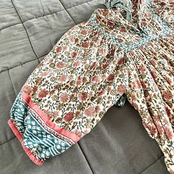 Cleobella Women’s Bohemian Magdalena Sunset Mini Dress With Tie Belt Size Large - Picture 7 of 9